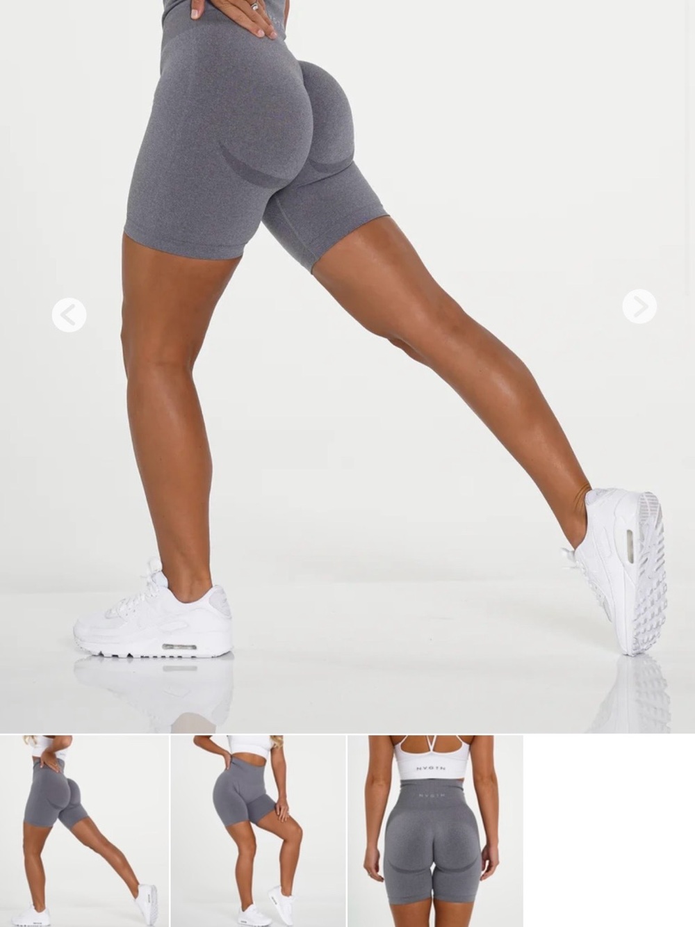 NVGTN Grey Seamless High-Waist Bike Shorts
